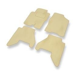 Tapis de sol velours pour Nissan Pathfinder R51 (2005-2014) - Premium tapis de voiture - beige - DGS Autodywan