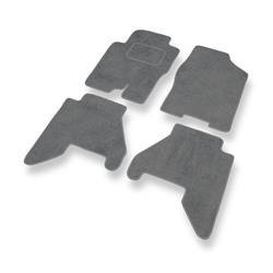 Tapis de sol velours pour Nissan Pathfinder R51 (2005-2014) - Premium tapis de voiture - gris - DGS Autodywan