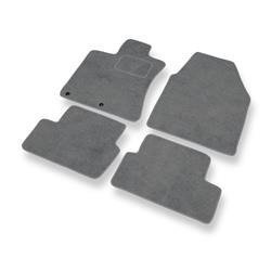 Tapis de sol velours pour Nissan Qashqai I (2007-2013) - Premium tapis de voiture - gris - DGS Autodywan