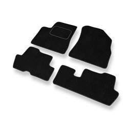 Tapis de sol velours pour Peugeot 5008 I (2009-2016) - Premium tapis de voiture - noir - DGS Autodywan