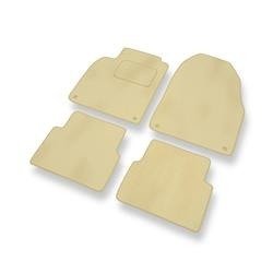 Tapis de sol velours pour Saab 9-3 II (2002-2012) - Premium tapis de voiture - beige - DGS Autodywan