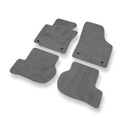 Tapis de sol velours pour Seat Leon II (2005-2012) - Premium tapis de voiture - gris - DGS Autodywan