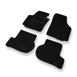 Tapis de sol velours pour Seat Toledo III (2004-2009) - Premium tapis de voiture - noir - DGS Autodywan