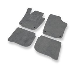 Tapis de sol velours pour Seat Toledo IV (2012-2018) - Premium tapis de voiture - gris - DGS Autodywan