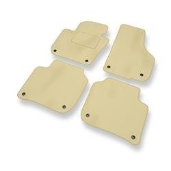 Tapis de sol velours pour Skoda Superb II (2008-2015) - Premium tapis de voiture - beige - DGS Autodywan