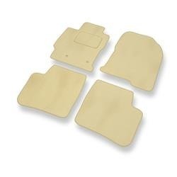 Tapis de sol velours pour Toyota Prius II (2002-2009) - Premium tapis de voiture - beige - DGS Autodywan