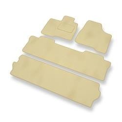 Tapis de sol velours pour Toyota Sienna II (2004-2010) - Premium tapis de voiture - beige - DGS Autodywan