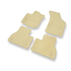 Tapis de sol velours pour Volkswagen Phaeton (version courte) (2002-2016) - Premium tapis de voiture - beige - DGS Autodywan