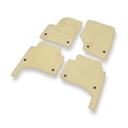 Tapis de sol velours pour Volkswagen Touareg I (2002-2010) - Premium tapis de voiture - beige - DGS Autodywan