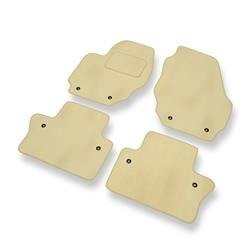 Tapis de sol velours pour Volvo S80 II (2006-2016) - Premium tapis de voiture - beige - DGS Autodywan