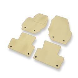 Tapis de sol velours pour Volvo XC70 II (2007-2016) - Premium tapis de voiture - beige - DGS Autodywan