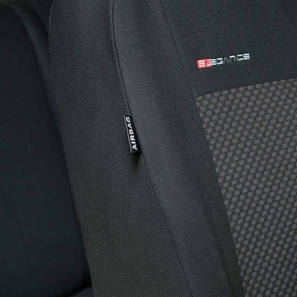 Ensemble: tapis de voiture en caoutchouc + housses de siège confectionnées  sur mesure pour Audi A4 B6 Avant, Berline (2000-2004) - Elegance - P-1
