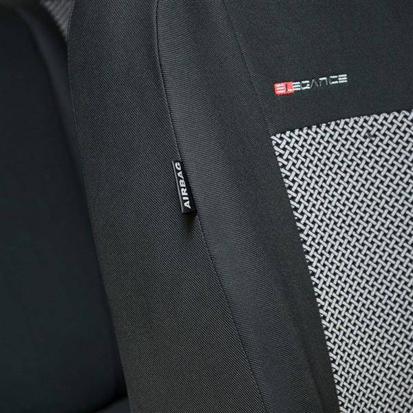 Ensemble: tapis de voiture en caoutchouc + housses de siège confectionnées  sur mesure pour Citroen C4 II Hayon (2012-2014) - Elegance - P-2