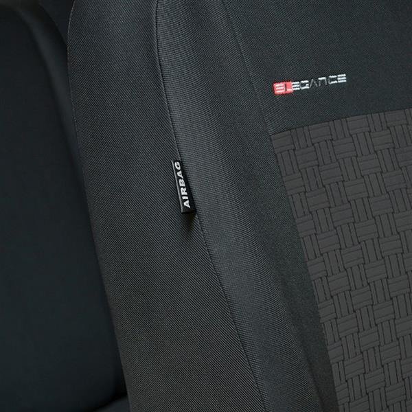 Ensemble: tapis de voiture en caoutchouc + housses de siège confectionnées  sur mesure pour Audi A3 8P Hayon, Sportback (2003-2009) - Elegance - P-1