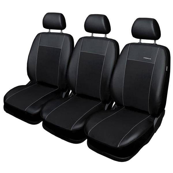 Housses de siège sur mesure pour Peugeot Partner III Van (2018-.)  seulement les sièges avant - housse siege voiture - couverture siege -  Auto-Dekor - Premium - noir noir