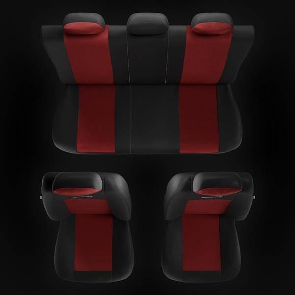 Housses de siège universelles pour Hyundai i10 I, II, III (2008-.) - housse  siege voiture universelles - couverture siege - rouge - Auto-Dekor - Tuning  Rouge