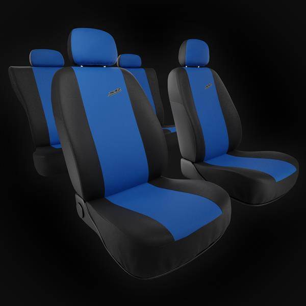 Housses de siège deux colorés pour Peugeot 206 - noir gris foncè