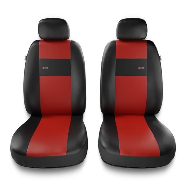 Housses de siège deux colorés pour Peugeot 207 - noir rouge