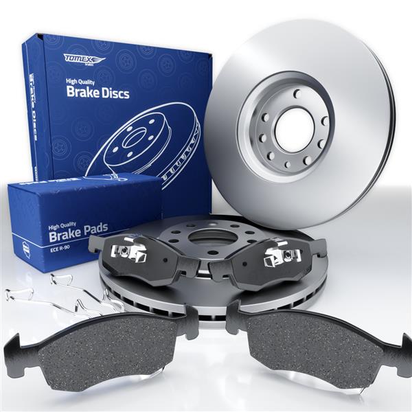 Plaquettes + disques de frein pour Opel Corsa E Hayon (2015-2019) - Tomex -  TX 17-92 + TX 72-03 (essieu avant)