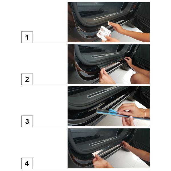 Protections de seuils de portes en acier pour Peugeot 307 Break