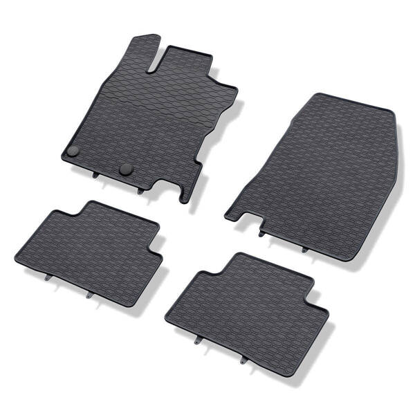 Ensemble: tapis de voiture en TPE + tapis de coffre pour Nissan Qashqai II  Crossover (02.2014-05.2021) - Aristar - Guardliner - coffre supérieur;  modèles avec plancher amovible du coffre