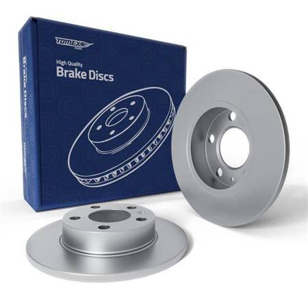 2x Les disques de frein pour Skoda Fabia IV Liftback (2021-....) - pleine - 230mm - Tomex - TX 70-01 (essieu arrière)