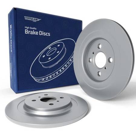 2x Les disques de frein pour Toyota Yaris II Hayon (2005-2012) - pleine - 278mm - Tomex - TX 73-27 (essieu arrière)