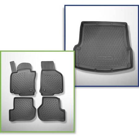 Ensemble: tapis de voiture en TPE + tapis de coffre pour Skoda Octavia II 1Z Liftback (03.2004-01.2013) - Aristar - Cool liner