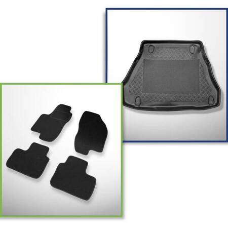 Ensemble: tapis feutre + tapis de coffre pour Alfa Romeo 156 I (1997-2003) 4 porte - Standard