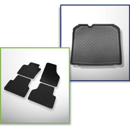 Ensemble: tapis feutre + tapis de coffre pour Audi Q3 I 8U (08.2011-06.2018) 5 porte - Guardliner - coffre inférieur ; sans roue de secours à usage temporaire; aussi pour la version Quattro