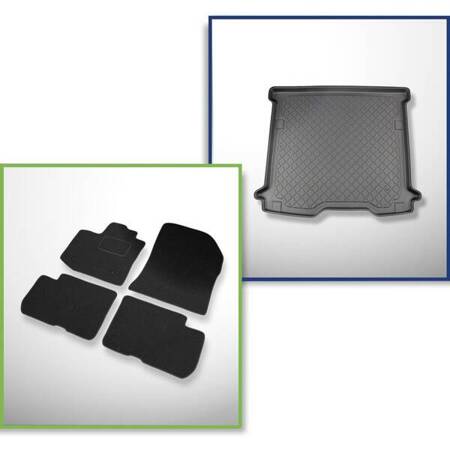 Ensemble: tapis feutre + tapis de coffre pour Dacia Dokker (11.2012-09.2021) 5 porte - Guardliner - 5 places