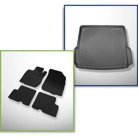 Ensemble: tapis feutre + tapis de coffre pour Dacia Duster I (2010-12.2017) 5 porte - Guardliner - 4 roues motrices