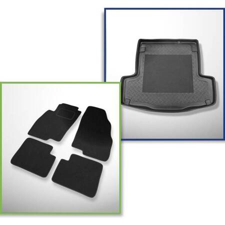 Ensemble: tapis feutre + tapis de coffre pour Fiat Linea (06.2007-2013) 4 porte - Standard