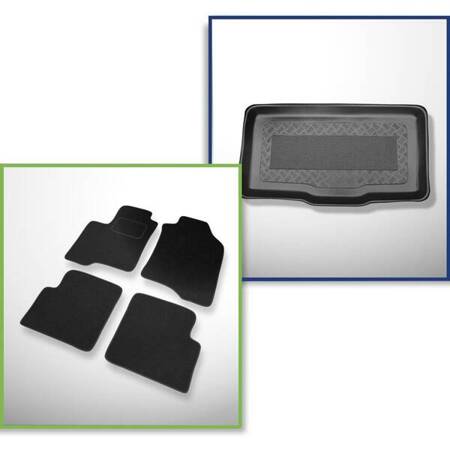 Ensemble: tapis feutre + tapis de coffre pour Fiat Panda III (03.2012-....) 5 porte - Standard