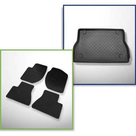 Ensemble: tapis feutre + tapis de coffre pour Land Rover Freelander I (1998-2006) 3 porte - Guardliner