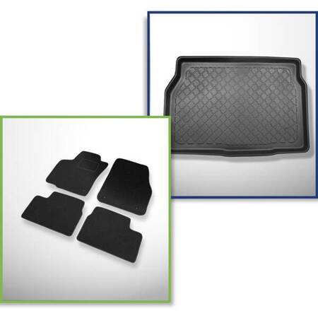 Ensemble: tapis feutre + tapis de coffre pour Opel Astra H (2004-09.2009) 3 porte, 5 porte - Guardliner - sans insert supplémentaire dans le coffre ; aussi pour GTC