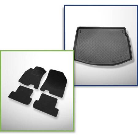 Ensemble: tapis feutre + tapis de coffre pour Renault Megane III (11.2008-12.2015) 3 porte - Guardliner