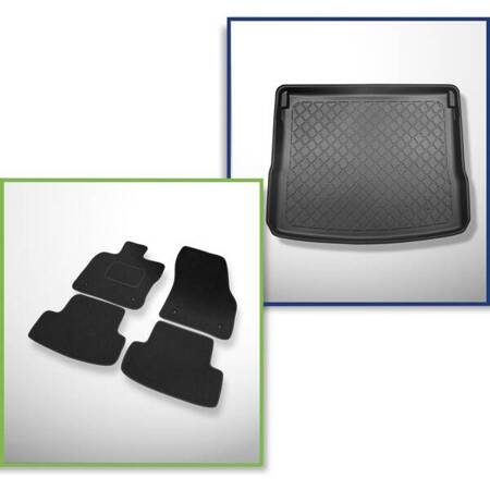 Ensemble: tapis feutre + tapis de coffre pour SEAT Ateca (09.2016-....) 5 porte - Guardliner - plancher amovible du coffre en la position haute ou avec entraînement 4 roues