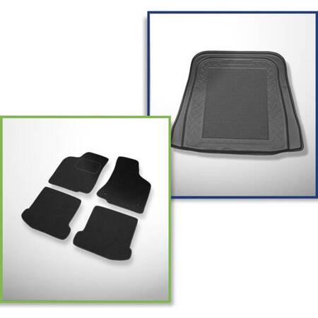 Ensemble: tapis feutre + tapis de coffre pour Volkswagen Polo III 6N (1995-2001) 4 porte - Standard