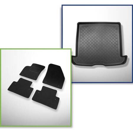 Ensemble: tapis feutre + tapis de coffre pour Volvo V50 I (2004-05.2012) 5 porte - Guardliner