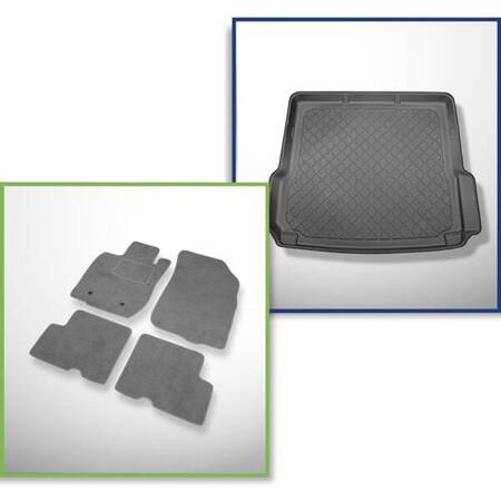 Ensemble: tapis velours + tapis de coffre pour Dacia Duster I (2010-12.2017) 5 porte - Guardliner - 4 roues motrices