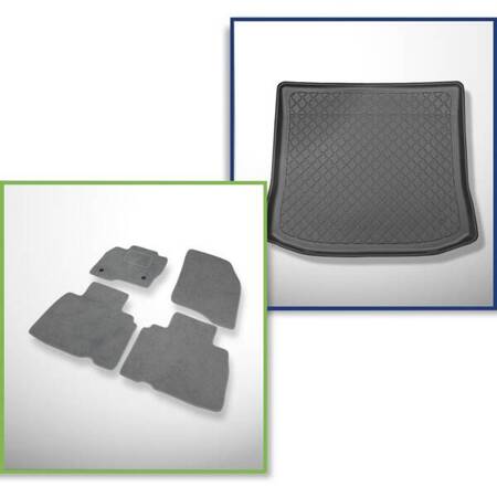 Ensemble: tapis velours + tapis de coffre pour Ford Edge II (05.2016-2020) 5 porte - Guardliner