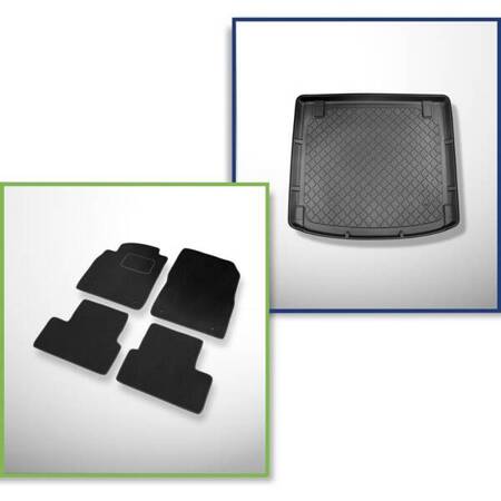 Ensemble: tapis velours + tapis de coffre pour Opel Astra J (08.2010-12.2014) 5 porte - Guardliner