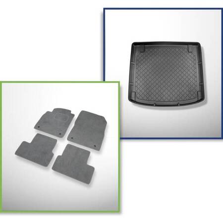 Ensemble: tapis velours + tapis de coffre pour Opel Astra J (08.2010-12.2014) 5 porte - Guardliner