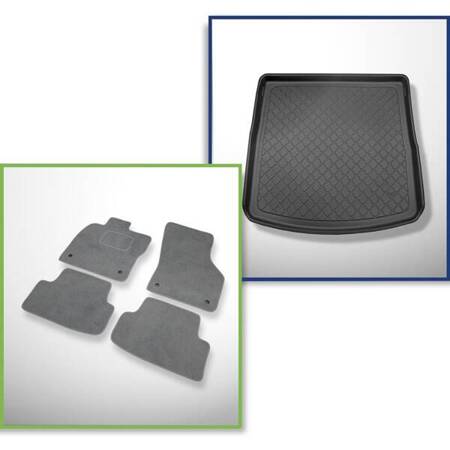 Ensemble: tapis velours + tapis de coffre pour Seat Leon III 5F (01.2014-03.2020) 5 porte - Guardliner