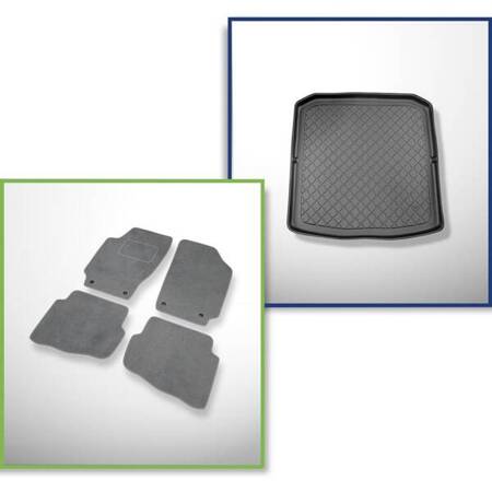 Ensemble: tapis velours + tapis de coffre pour Skoda Fabia I 6Y (2000-2007) 5 porte - Guardliner