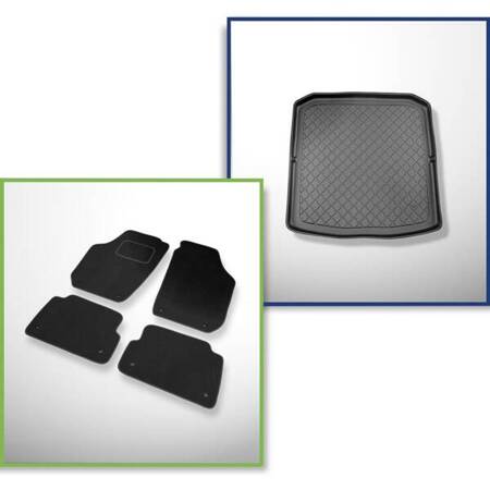 Ensemble: tapis velours + tapis de coffre pour Skoda Fabia II 5J (2007-12.2014) 5 porte - Guardliner