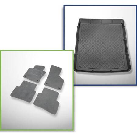 Ensemble: tapis velours + tapis de coffre pour Volkswagen Passat B6 (2005-10.2009) 4 porte - Guardliner