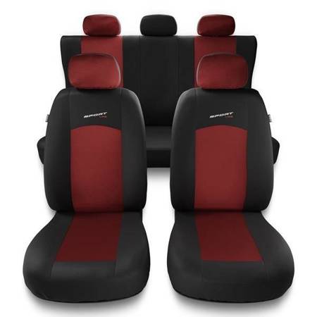 Housses de siège universelles pour Audi A4 B5, B6, B7, B8, B9 (1995-....) - housse siege voiture universelles - couverture siege - rouge - Auto-Dekor - Sport Line