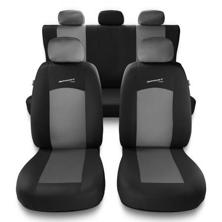 Housses de siège universelles pour Seat Leon I, II, III (1999-2019) - housse siege voiture universelles - couverture siege - gris - Auto-Dekor - Sport Line